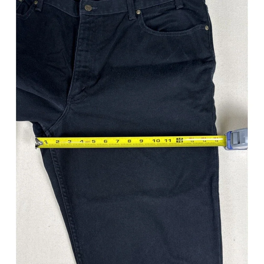 Eddie Bauer Jeans Mens 42 X 32 Black Denim  Straight Leg Relaxed Fit 100% Cotton